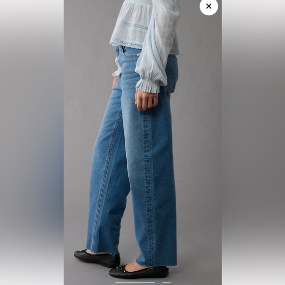 American Eagle Barrel Jeans Medium Wash Women’s Size 16 Long - Picture 2 of 13